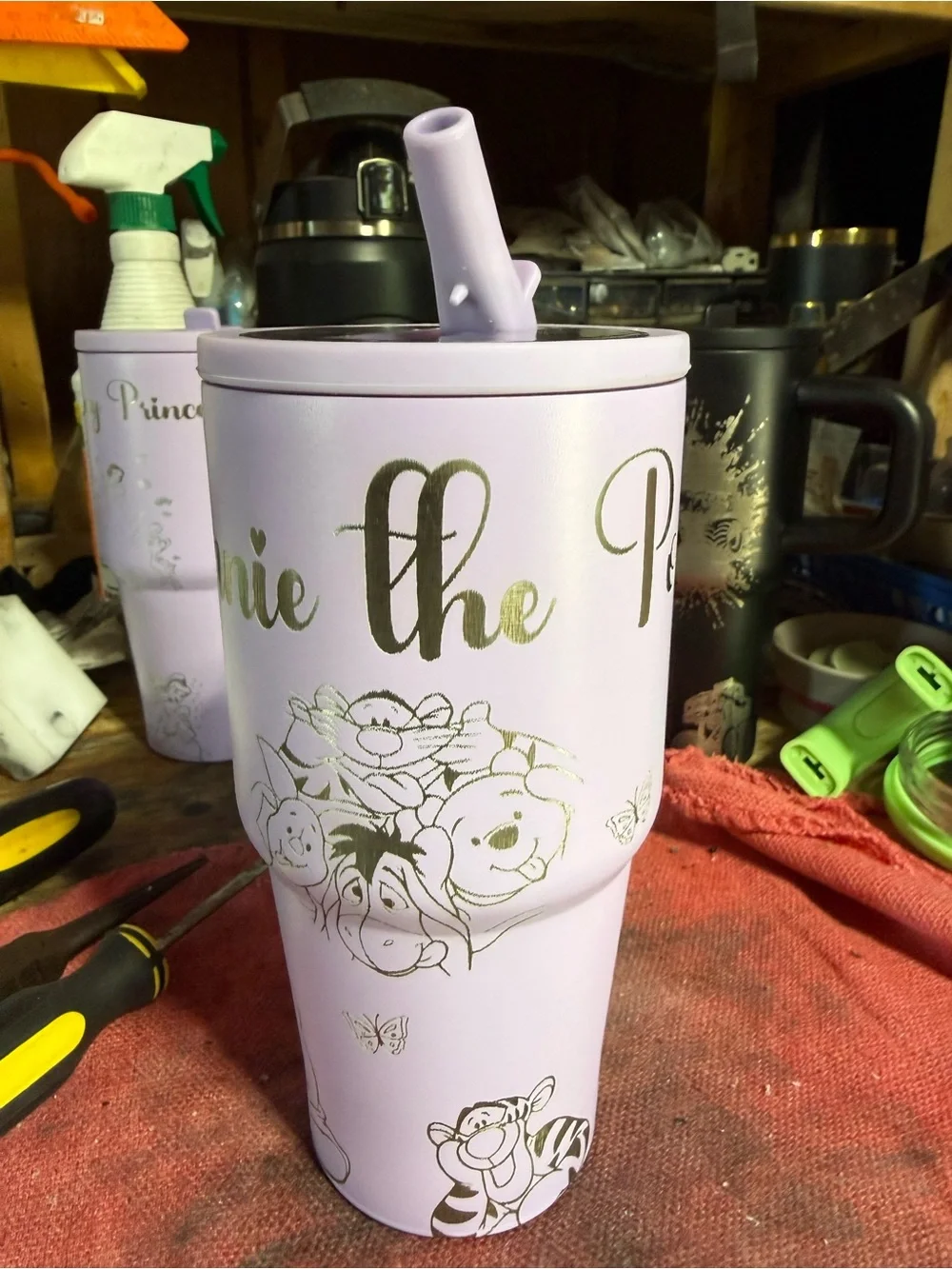 Lavender Insulated Travel Tumbler with Straw